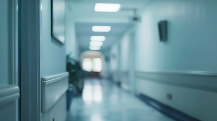 Poster - Hospital hallway reception clinic Unfocused background : Generative AI