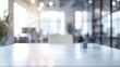 BLURRED OFFICE BACKGROUND MODERN BUSINESS ROOM INTERIOR BRIGHT DEFOCUSED BACKDROP : Generative AI