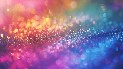 Poster - Dusted Holographic Abstract Multicolored Backgound Photo Overlay Screen Mode for Vintage Retro Looking Rainbow Light Leaks Prism Colors Trend Design Creative Defocused Effect Blurred G : Generative AI