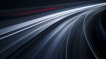Aufkleber - lights of cars driving at night long exposure : Generative AI