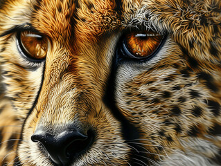 Wall Mural - A Close Up Detailed Photo of a Cheetah's Face