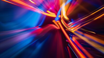 Poster - Abstract traces of bright light : Generative AI