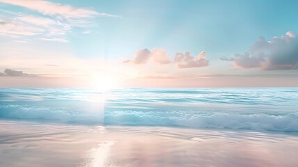 Aufkleber - background of nature concept Abstract blur beach and blue sunrise : Generative AI