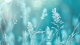 Fototapeta Natura - Blur dream turquoise shade clean morning nature with bokeh background concept modern csr theme eco spring baptism background fresh mint green bio farm Abstract blue cyan shade in summe : Generative AI