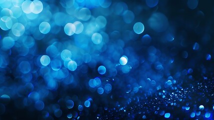 Aufkleber - Defocused light flare Blur glow banner Cyber illumination Bokeh neon navy blue black color gradient on dark night modern decorative abstract copy space background : Generative AI