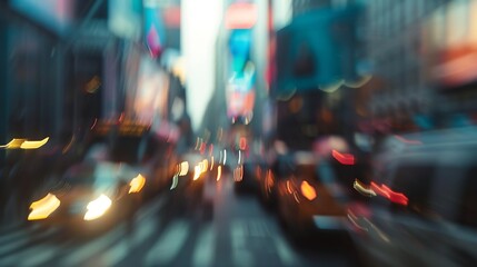 Poster - BLUR OF NEW YORK CITY RUSH ON THE STREET : Generative AI