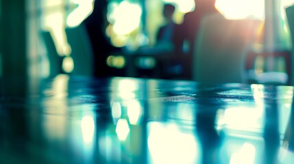 Aufkleber - Blurred soft of people meeting at table : Generative AI
