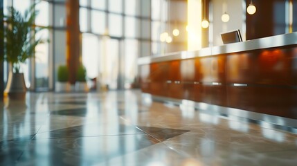 Wall Mural - Business office building lobby blur background of bank reception hall customer : Generative AI