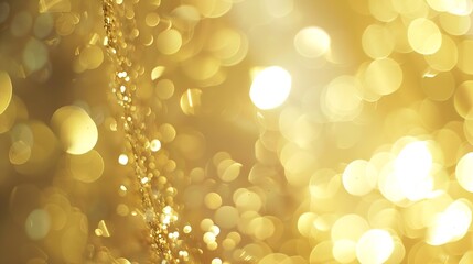 Gold light bokeh for holiday lights background or Christmas background : Generative AI