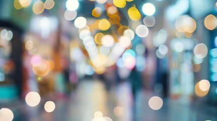 Aufkleber - Abstract blur and defocus shopping mall in department store interior for background : Generative AI