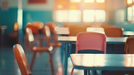 Aufkleber - On the blurred background of the empty classroom : Generative AI
