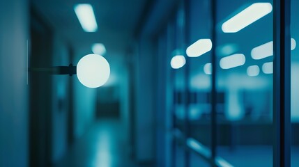 Aufkleber - BLURRED OFFICE BACKGROUND LIGHT BUSINESS HALL MEDICAL ROOM : Generative AI