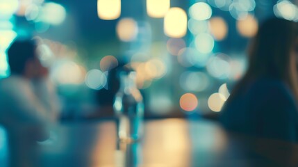 Aufkleber - Blurred soft of people meeting at table : Generative AI