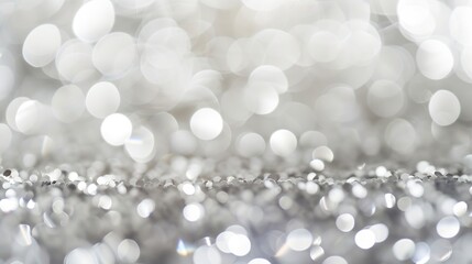 Poster - Abstract blur white and silver background with soft shimmer for displayWhite bokeh abstract background : Generative AI