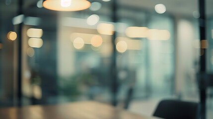 Aufkleber - BLURRED OFFICE BACKGROUND BLUR OF MODERN BUILDING INTERIOR : Generative AI