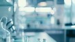 © Generative AI - blur image of old laboratory for pharmacy background usage : Generative AI