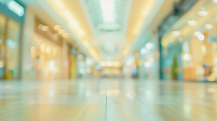 Fototapete - Abstract blurred background interior design in shopping mall : Generative AI