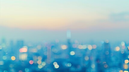 Fototapete - blur city bokeh background blur city light : Generative AI