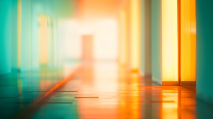Fototapete - Abstract blurred office interior room : Generative AI