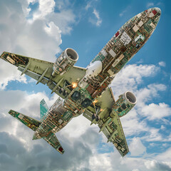 Wall Mural - An airplane full of sensors on it.