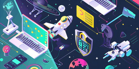 Wall Mural - technology background, aviation concept.