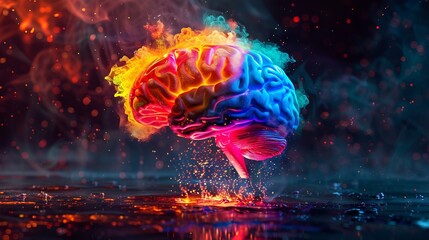 Poster - A human brain model in a technological surface. AI Brain Cloud Networking, GPU, Crypto, AI, Firewall Network Security, Artificial Intelligence, Cyber Security, Cloud Managed, Circuit Board