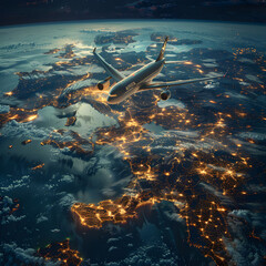 Wall Mural - Digital map showing cargo planes.