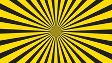 Animated Spiral Background. Seamless Loop. Pop Art Yellow Black Color. Retro Sunburst Background. Animation Background