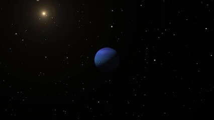 Wall Mural - The planets Neptune and the sun rotate.