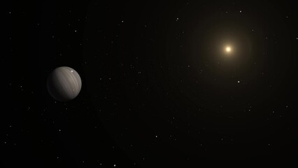 Wall Mural - a mysterious planet in outer space 4k.