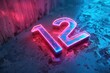 © Bargais - Glowing neon number 12.