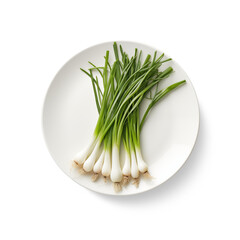 Wall Mural - scallions isolated on white