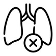 infected lungs line icon