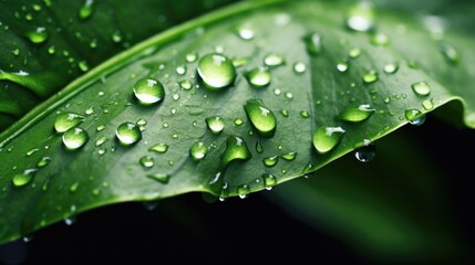 A leaf with water droplets on it