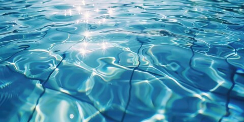 Poster - The water is calm and clear, with a few ripples and waves