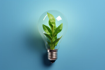 Wall Mural - A light bulb with a plant inside of it