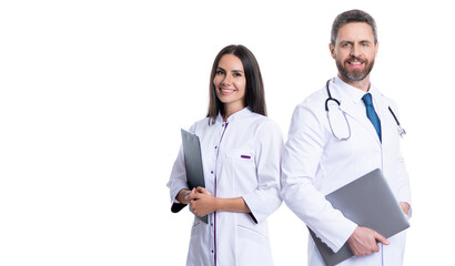 Wall Mural - prescription healthcare. medical service. doctor hold clipboard writing prescription to patient. medical record diagnosis. medical prescription after doctor checkup. copy space