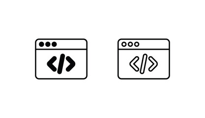 Coding icon design with white background stock illustration