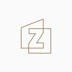 Wall Mural - z Letter House Monogram Home mortgage architect architecture logo vector icon illustration