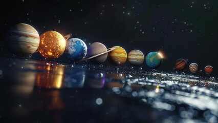 Wall Mural - planets in spaceorder of planets in the solar system, planets and stars zooming through outer space