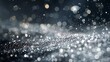 Silver shiny particles and sprinkles for banner, poster, backdrop, background.