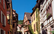 typical alley of  Alsatian village, France