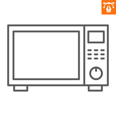 Wall Mural - Microwave line icon, outline style icon for web site or mobile app, home appliances and kitchen equipment, microwave oven vector icon, simple vector illustration, vector graphics.