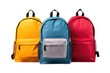 © Usama - Three Backpacks Aligned Side by Side. On a White or Clear Surface PNG Transparent Background..