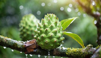 Poster - Fresh Atemoya fruit on the tree