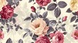 The background of this seamless pattern is vintage florals, flowers