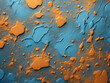 Abstrakt blau oranger Acryl Leinwand Hintergrund