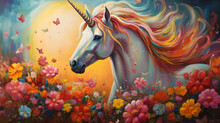 An Enchanting And Whimsical Unicorn Surrounded