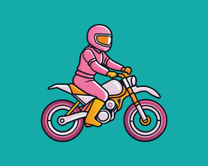 Wall Mural - vector A motocross rider on a motorcycle t-shirt design