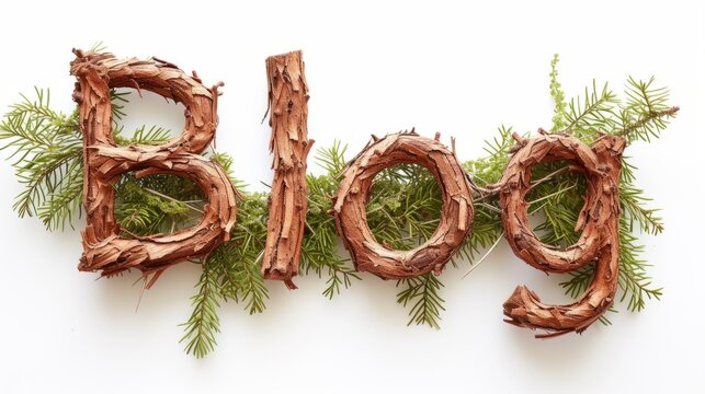 The word Blog created in Pine Twig Letters.